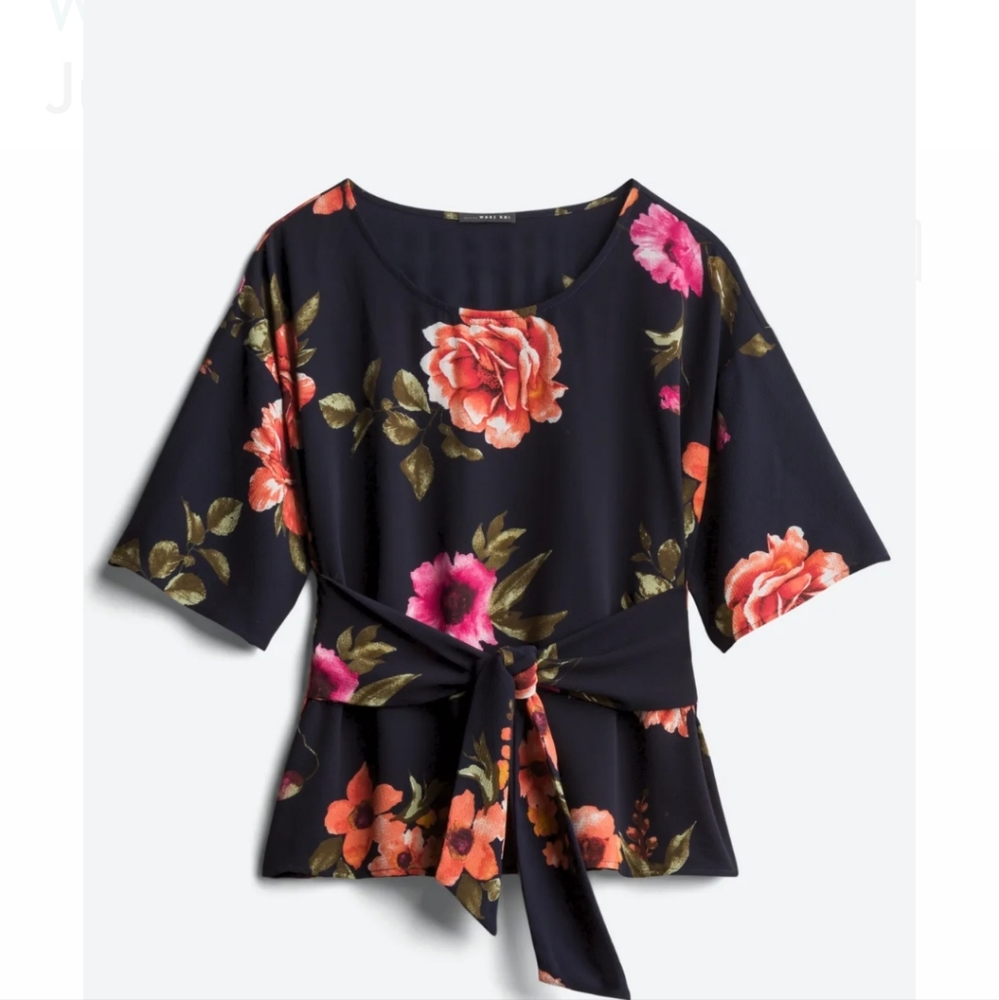 Blue Flowered Blouse